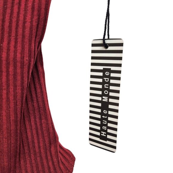 Ribbed Burgundy Bodysuit With Metal Ring Details Design By Hate Monde - Size S - Picture 11 of 11